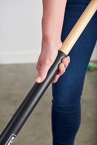 Miniatura 5 de Harper Escoba de empuje de superficie lisa para interiores de 24 pulgadas con cerdas marcadas para arena, polvo de sierra, virutas de madera y pelo
