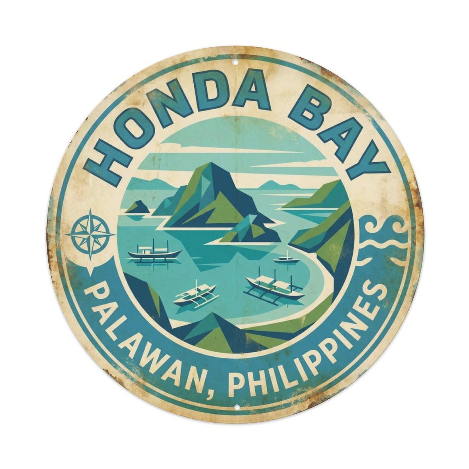 Palawan Island Bay Limestone Coast Hopping Metal Tin Sign