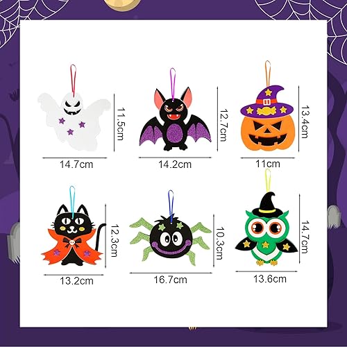Miniatura 7 de Fennoral Paquete de 12 calcomanías de espuma de Halloween para niños, hazte dueño de Halloween, artes y manualidades para niños, niñas, suministros