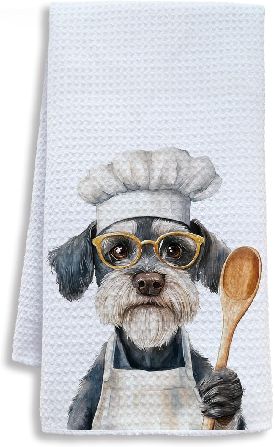 Funny Schnauzer Dog Kitchen Towels, Schnauzer Gifts for Women Men Dish Tea Towels f...