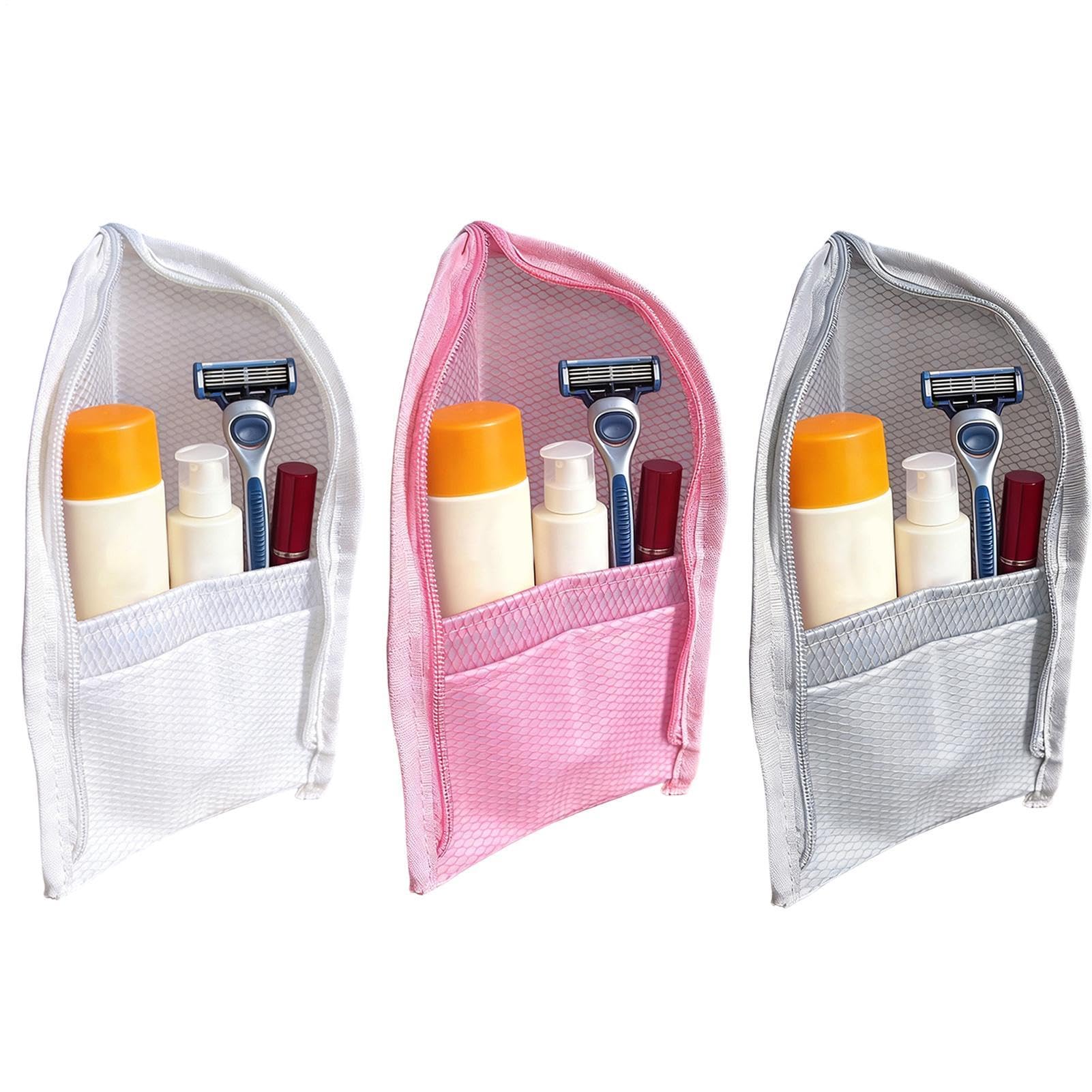 Trousse de toilette verticale imperméable avec fermeture éclair robuste - Lot de 3 - 8