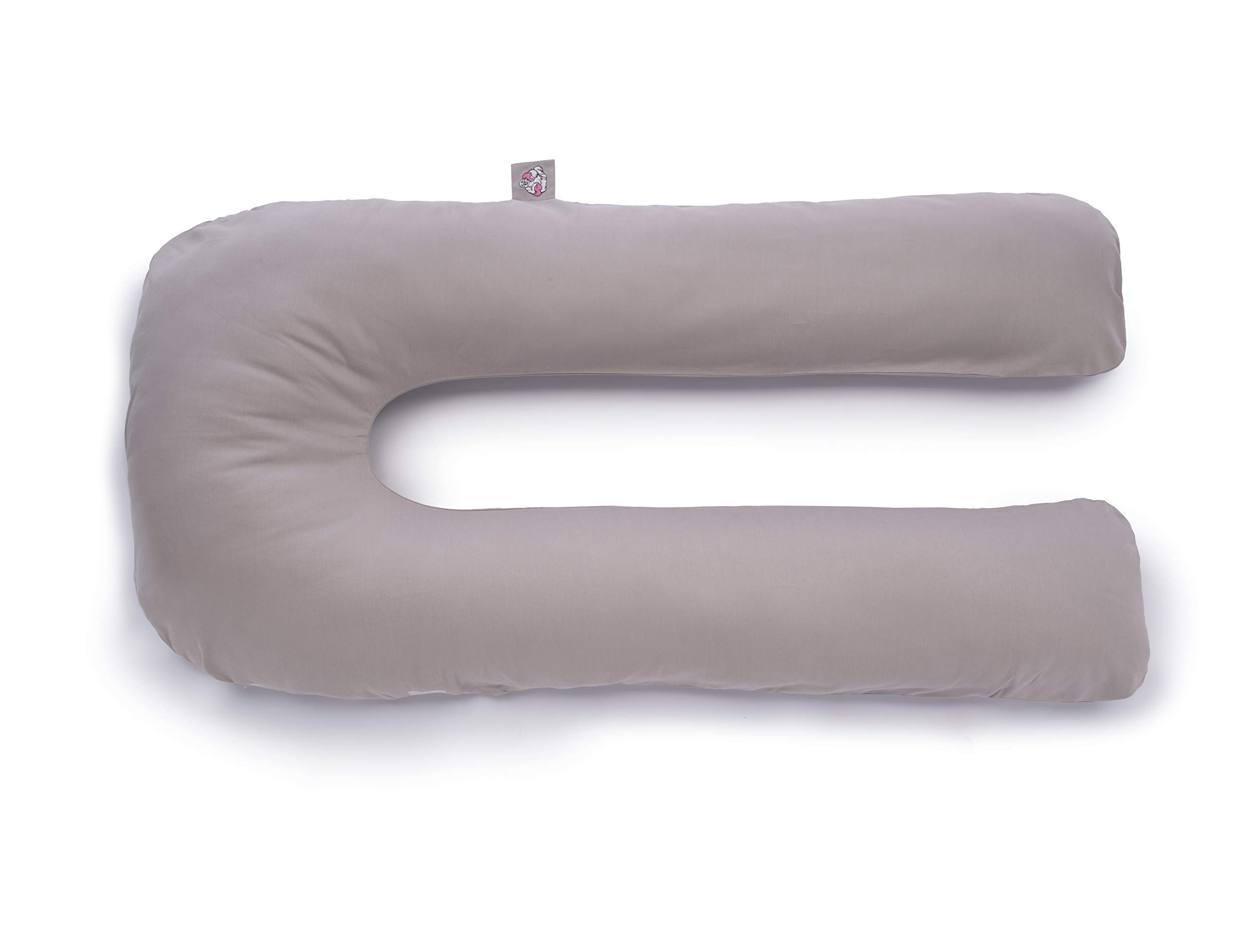 U-Kissen 140x80cm | Seitenschläferkissen, Schwangerschafts- & Stillkissen, Lagerungskissen | mit abnehmbarem & waschbaren Außenbezug (100% Baumwolle) | grau