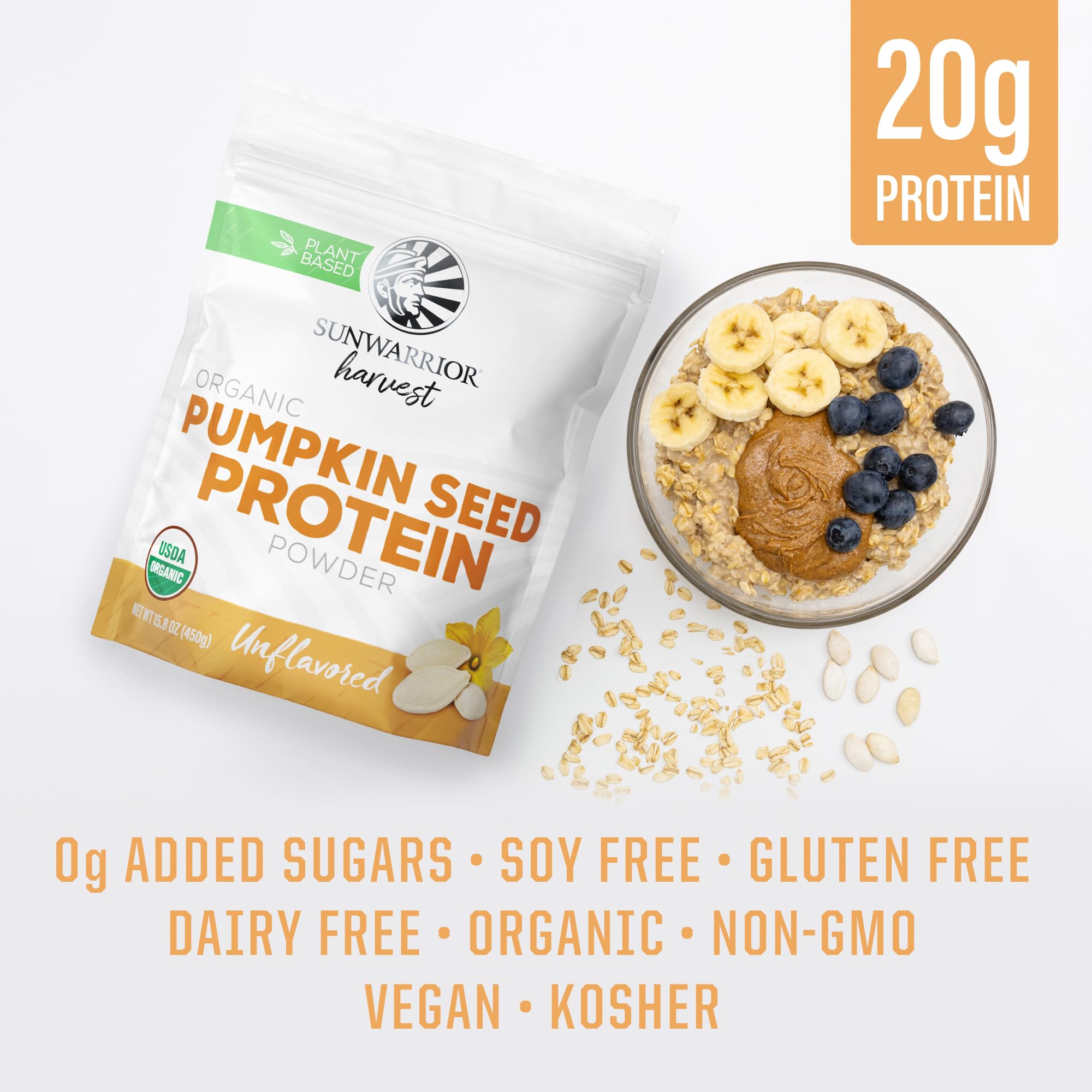 Sunwarrior Organic Pumpkin Seed Protein Powder, Unflavored, 15 Servings — Amazon image 7