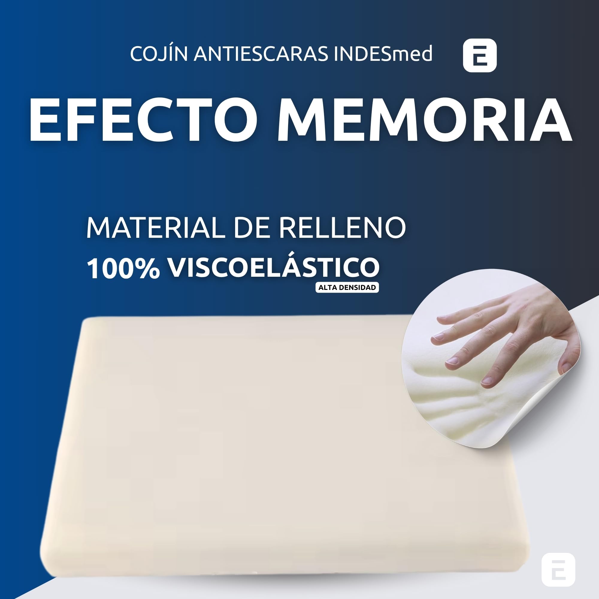 INDESMED Cojín Antiescaras Espuma Viscoelástica Alta Densidad, 100% Impermeable, Antideslizante y Ergonómico para Silla de Ruedas, Oficina |Cojín postural-Funda Lavable|Fabricado en España-40x40x4cm