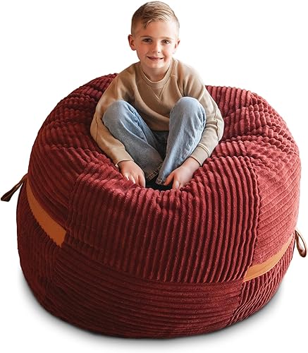 Miniatura 20 de Big Joe Fuf Silla Puf de Espuma de 5 Pies de Tamaño Extra Grande con Funda Extraíble para Niños, Adolescentes, Adultos, Onyx Lenox, Poliéster Tejido