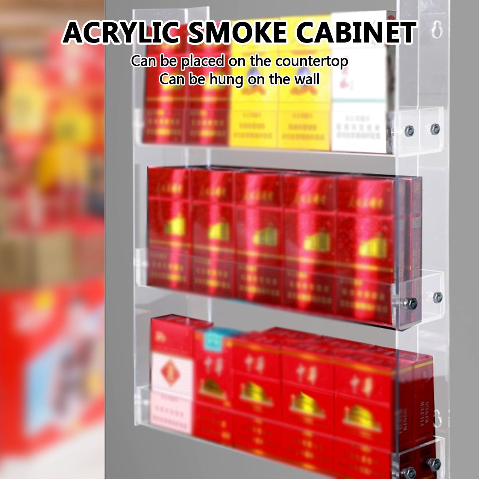 Produktbild von Transparenter Acryl-Zigarettenständer – Wandmontage Oder Tischaufstellung, 2-stufig Für Laden & Kiosk