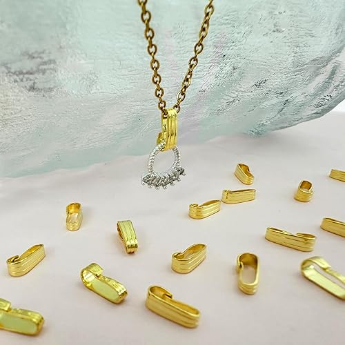 Miniatura 5 de OHINGLT 10 piezas de fianzas para hacer joyas, plata de ley 925, material de pellizco para colgantes, elegante y exquisito cierre colgante para