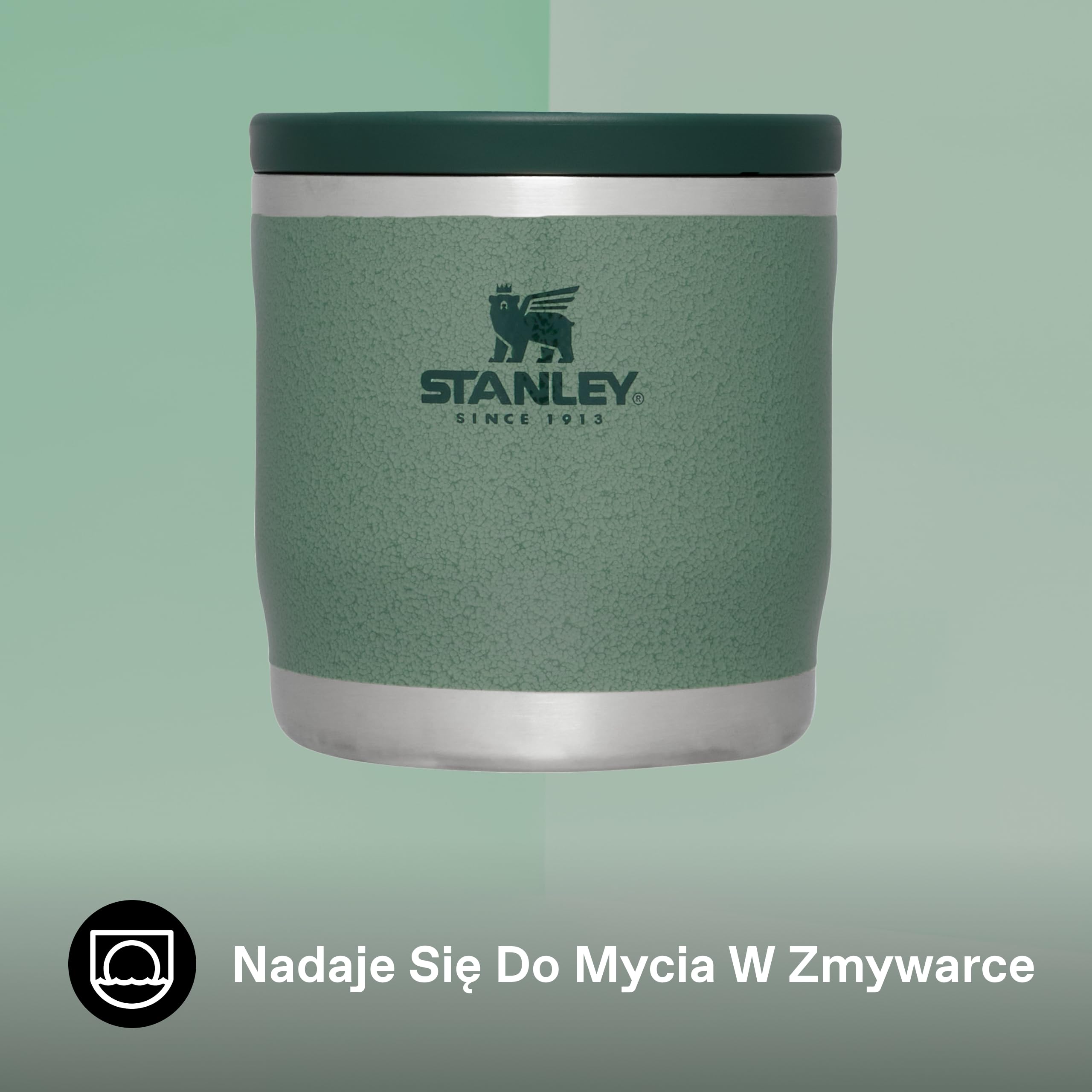 Stanley 1913 Adventure To-Go Food Jar 0.35L - Hammertone Green - 4 godzin gorąca - 4 godzin zimna - szczelny - łatwy do czyszczenia - szeroki otwór - można myć w zmywarce - Bez BPA