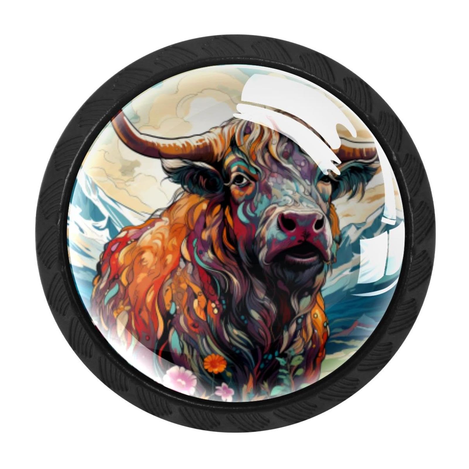 CHENZZZZ 4 Pack Yak Kitchen Cabinet Knobs Drawer Knobs Door Dresser Handles for Personalized Gifts Great for Any Occasion