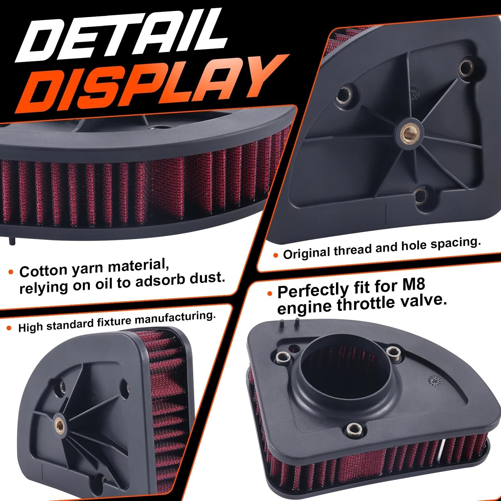 Adatto per Harley Davidson filtro dell'aria lavabile