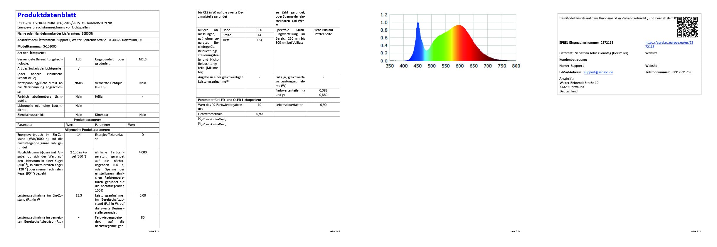 SEBSON® LED Lampada da Specchio per Bagno 90cm, IP44, Lampada Morsetto + Armadio, Bianco Neutro 4000K, 15W, 1300lm - 900x98x44mm