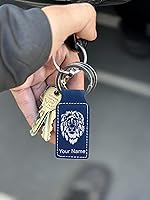 Vista 7 de LaserGram Llavero rectangular, bandera de Nicaragua, grabado personalizado incluido (azul oscuro)