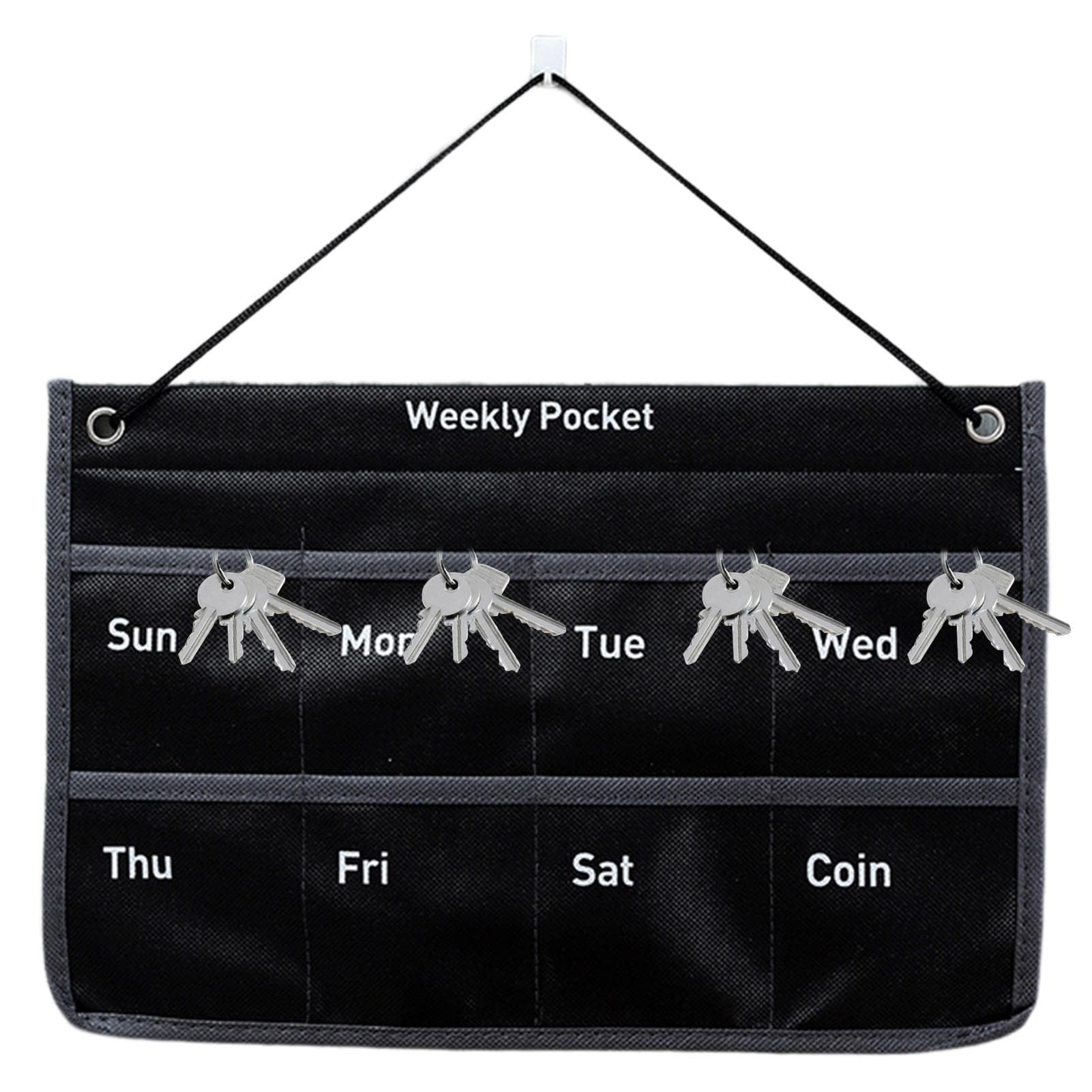 Wall Organizer Calendar - Wall Mount Fabric Storage Pouch,Novel Weekly Monthly Calendar Organizer for Living Room, Bedroom, Bathroom, Offices Fowybe