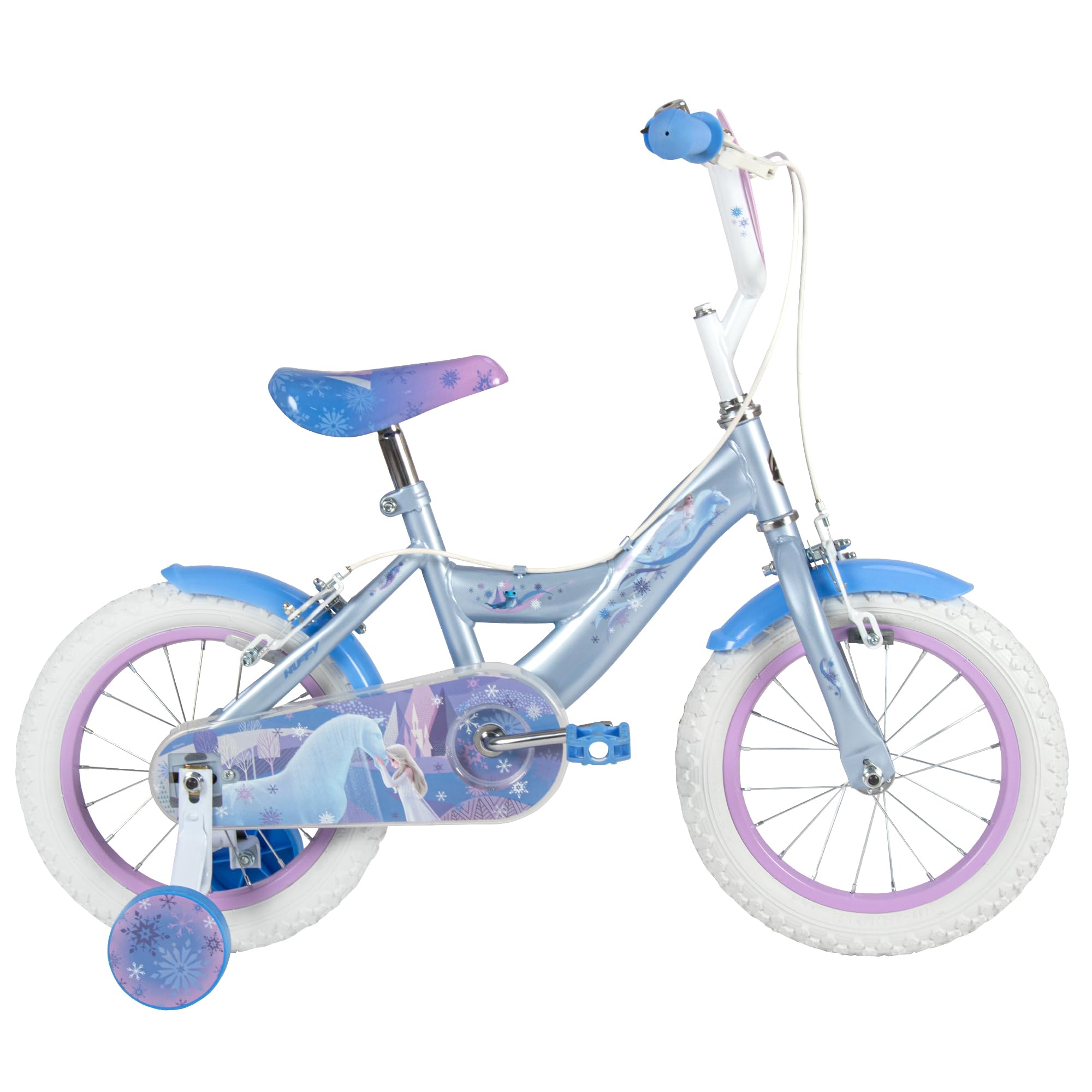 Huffy Disney Frozen, bicicletta per bambini da 12", 14", 16", età 3-9 anni, doppi freni a pinza, stabilizzatori rimovibili, sedile regolabile, blu