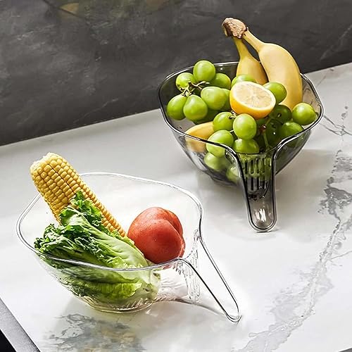 Miniatura 3 de 2 cestas de drenaje multifuncionales, embudo de cesta de drenaje, embudo de cesta de drenaje para fregadero de cocina, cuenco de limpieza de frutas