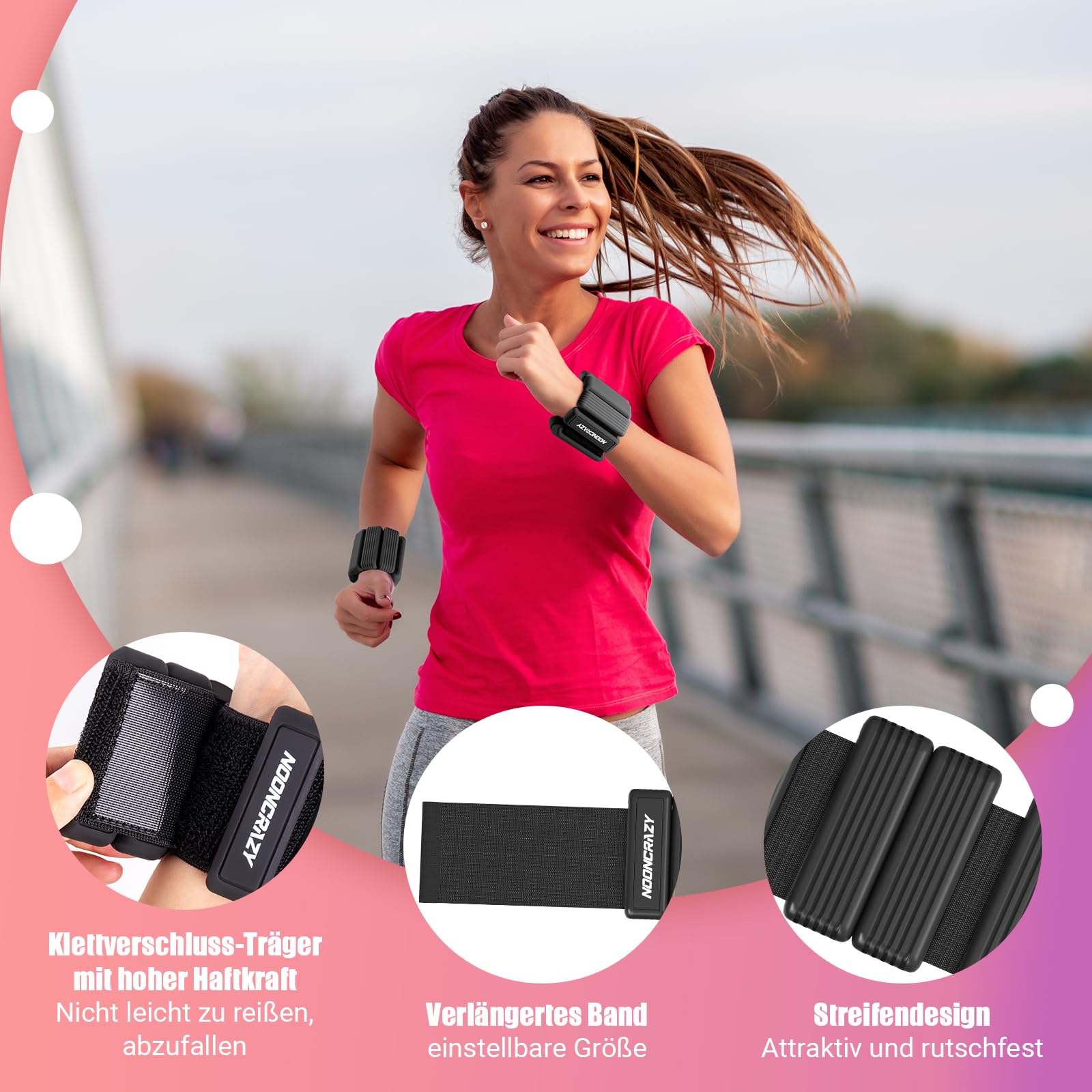 Handgelenkgewichte Knöchelgewichte Set 2er (je 0,5 kg), Tragbares Gewichtsmanschetten Fuß, Ankle Weights Ideal für Pilates, Yoga, Gehen, Jogge, Aerobic, Physiotherapie für Frau Mann