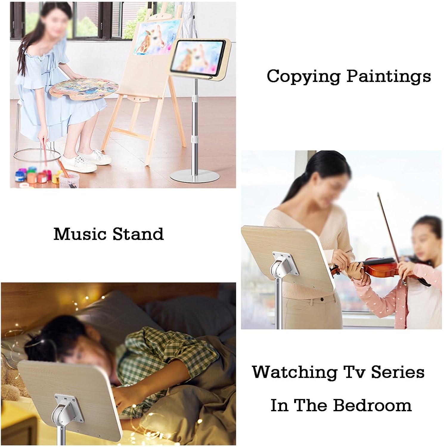 Floor-Standing Reading Stand with Extendable and Height-Adjustable Bookshelf Tablet with Book Clips, Suitable for Recipes, Laptops and Sheet Music(Color 2,H60-110CM)