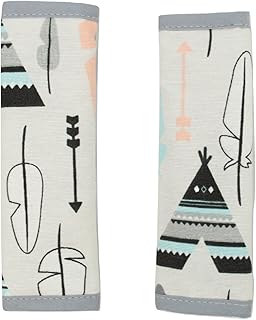 Protector de arneses reversibles para sillas de paseo, grupo 0 o maxicosi y silla de coche. Tipis y plumas