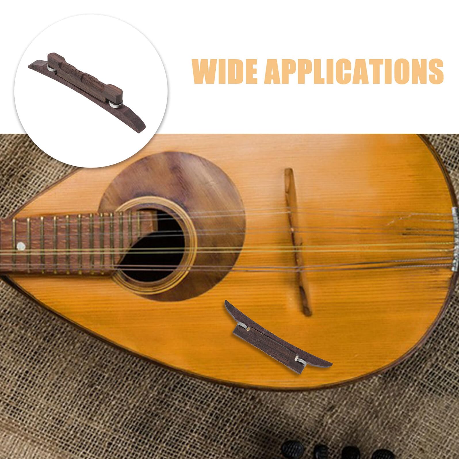 3stücke Palisanderholz Gitarrensteg Verstellbar Mandolinensteg Ersatz für Akustikgitarren Musikteile Cellosteg Stegsattelklemme Gitarrensattel Teile für Akustikgitarrenstege
