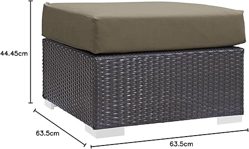 Vista 58 de Modway EEI-1911-EXP-ORA Convene - Muebles otomanos cuadrados de tela para patio, muebles de exterior, color naranja espresso Espresso Naranja