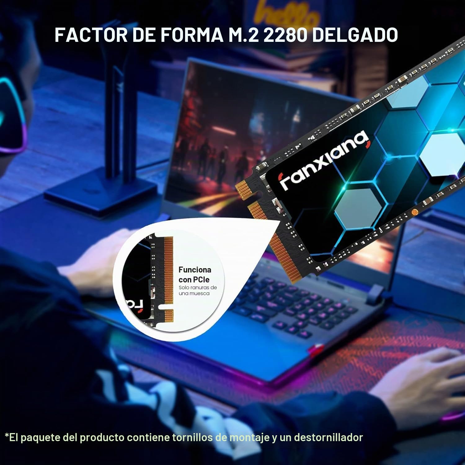 fanxiang SSD M.2- SSD 256GB NVMe PCIe Gen3x4 2280, hasta 3000 MB/s, M.2 256GB NVMe con Pasta térmica de grafeno,caché SLC 3D NAND TLC,Discos Duros Sólidos Internos