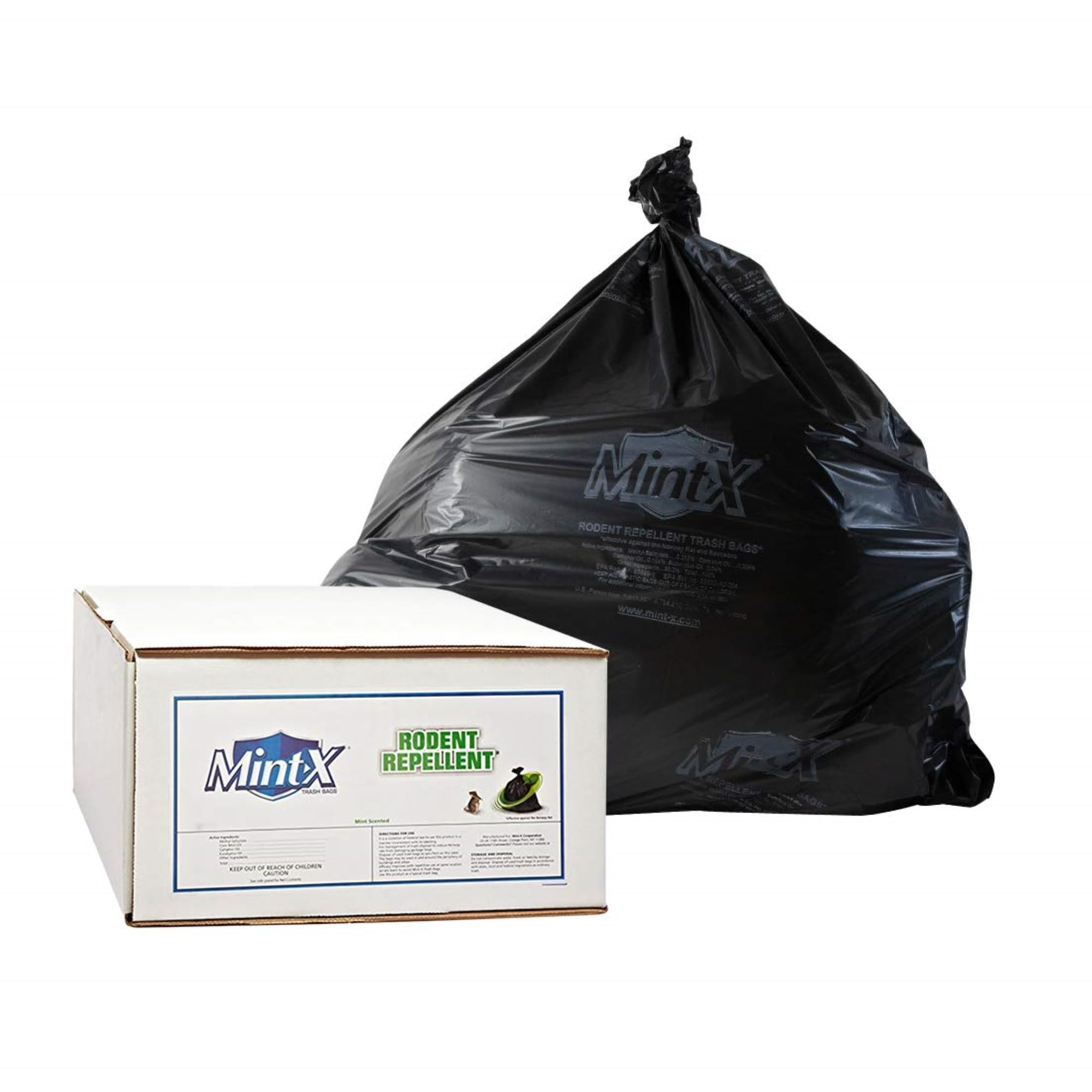Amazon.com: Mint-X Rodent Repellent Trash Bags, 1.7 Mil, Flat Seal