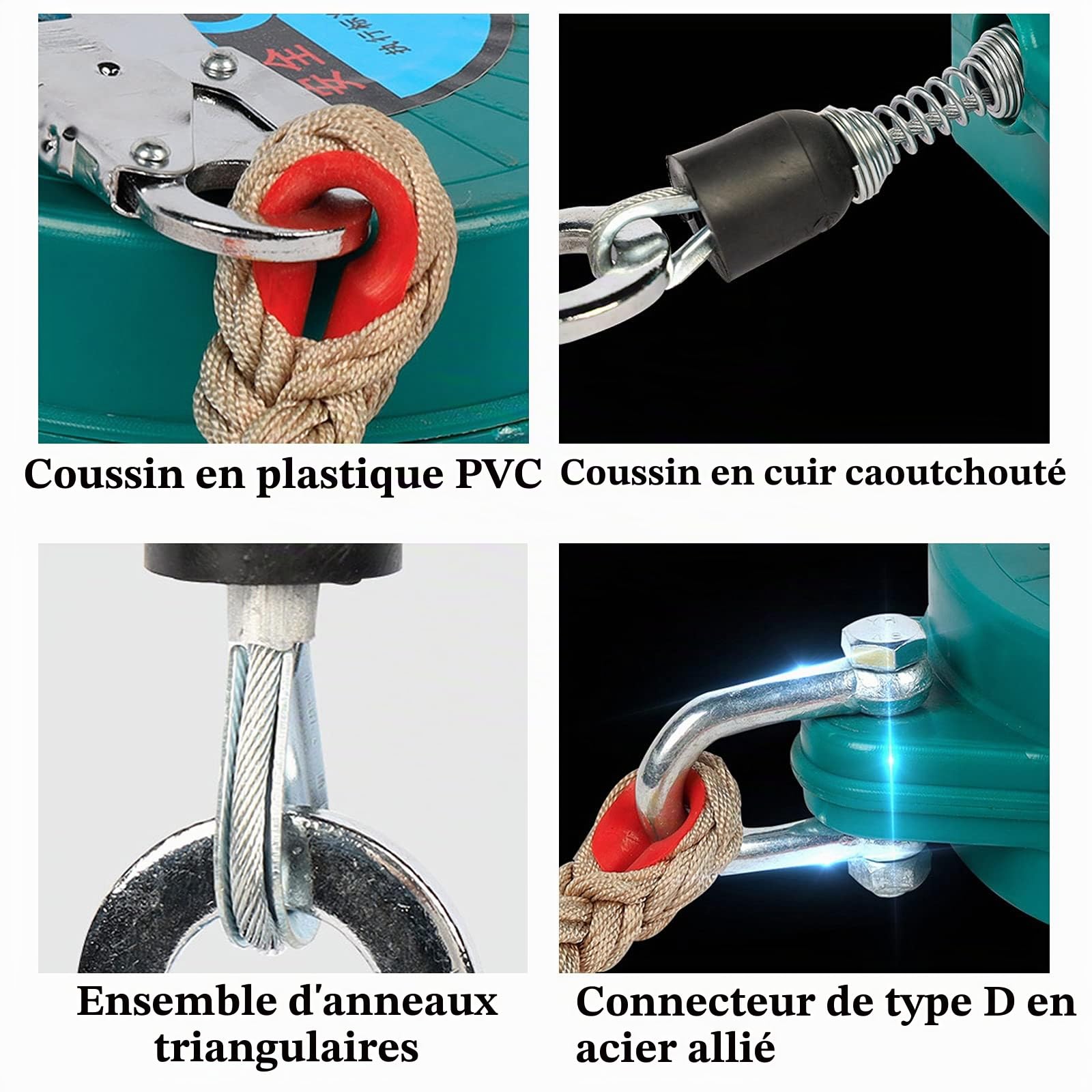 Antichute a Rappel Automatique Sangle, Dispositif Antichute Rétractable, Fall Restraint Device pour Toiture, Antichute Mobile, Stop Chute+Crochet, 5m/10m/15m/20m