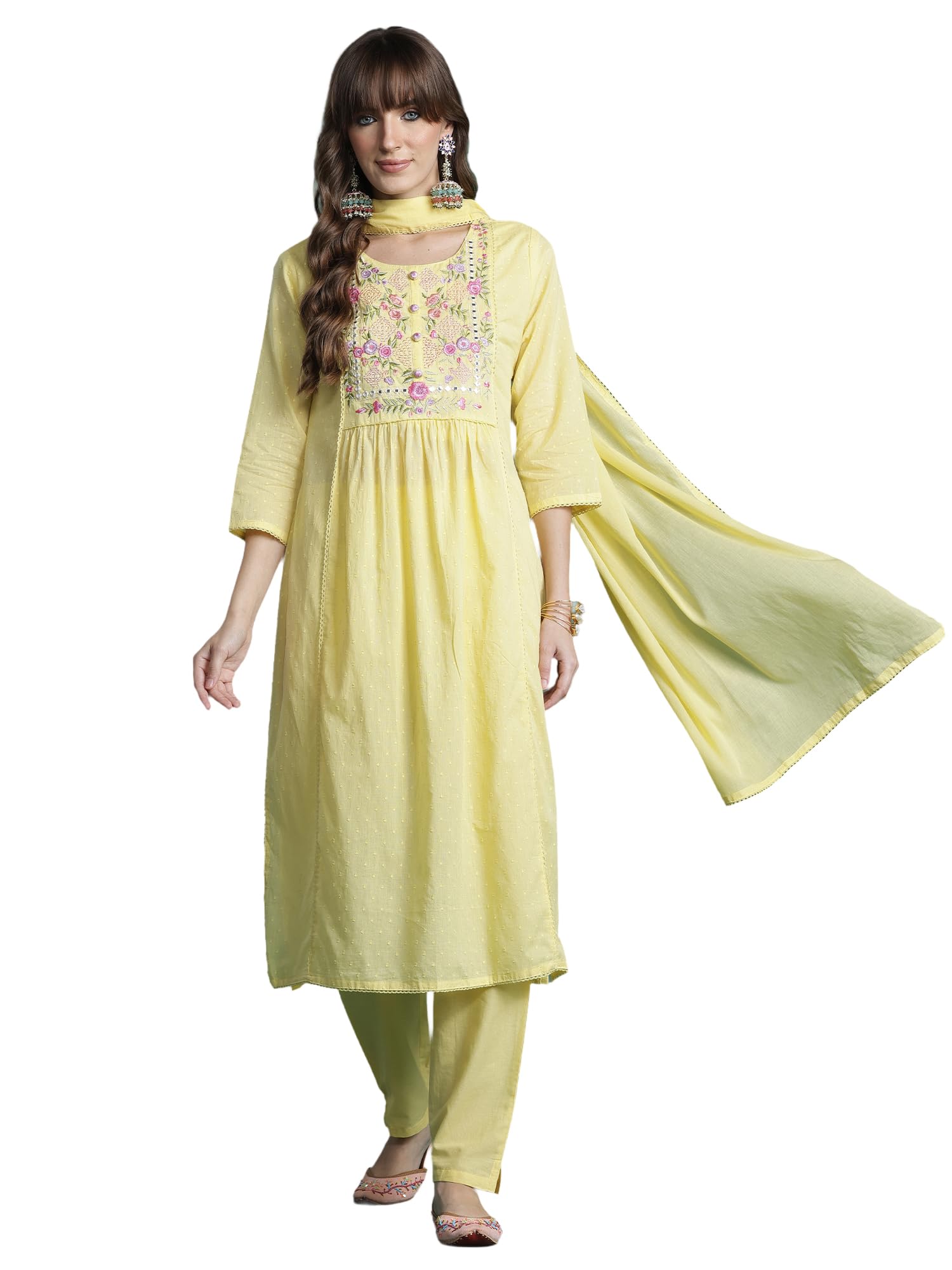 Women Pure Cotton Kurta Set with Dupatta | Festive Suit Set, 9919-image-42