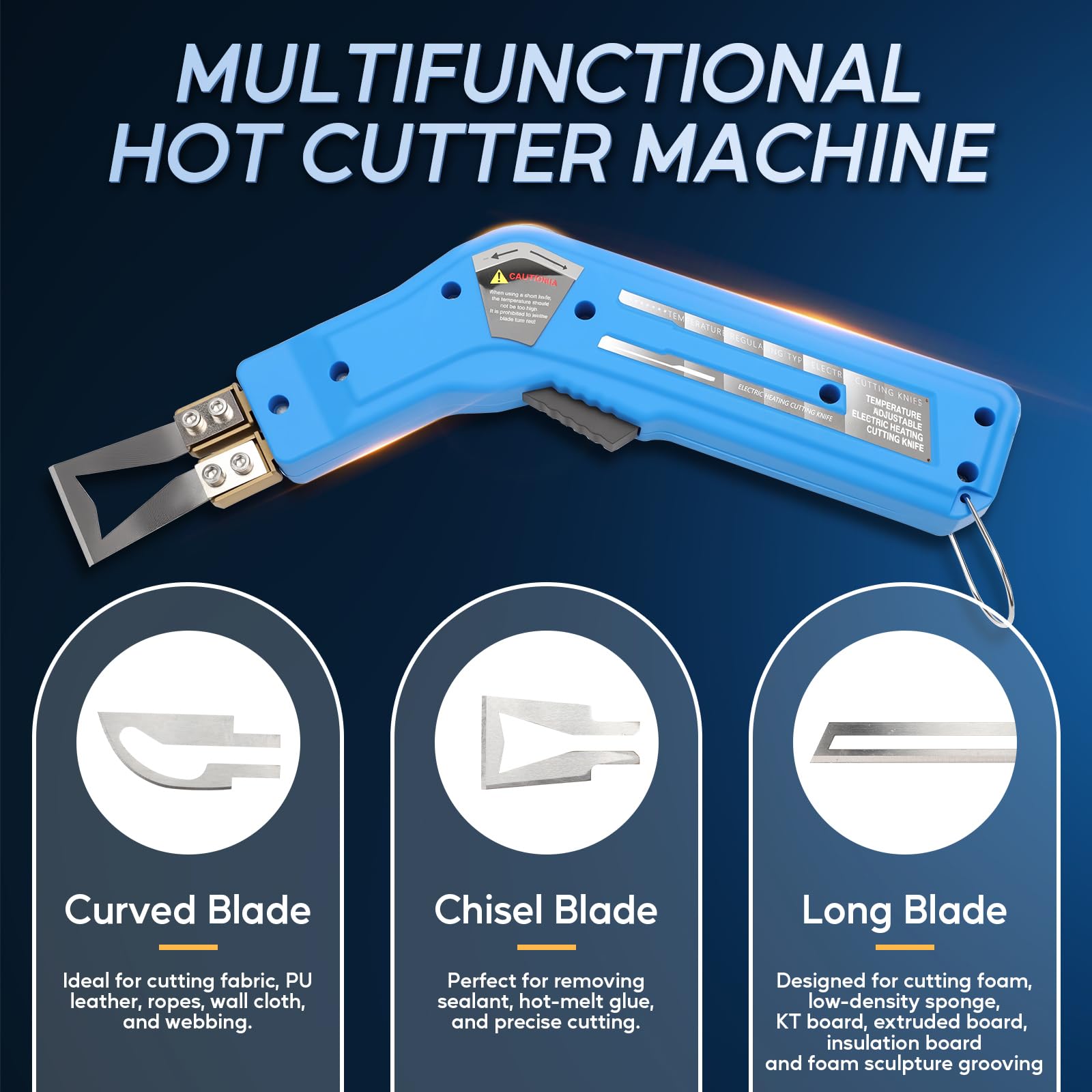 Styroporschneider Elektrisch, 180W Styrocutter, 0-600℃ Einstellbarer, Styrodur Schneidegerät mit 4 Schneidklingen, Styropormesser Heißschneider, Schaumstoffschneider für KT-Platten, Schwamm, Gummi