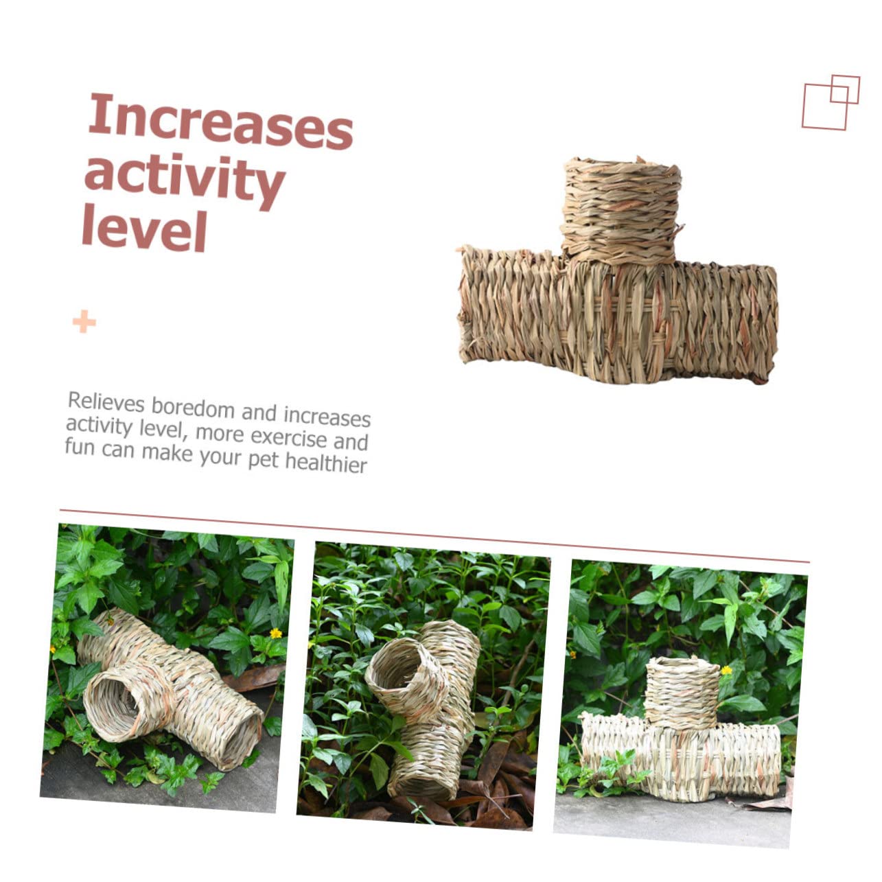 DOITOOL 2stücke Hamster Tunnel Aus Handgewebtem Gras Langlebiges Interaktives Spielzeug Für Hamster Chinchillas Und Kleintiere Zum Verstecken Und Spielen Im Käfig Natürlich Fördert