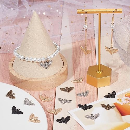 Miniatura 4 de SUNNYCLUE Dijes de mariposa de Halloween a granel para hacer joyas, aretes y manualidades, aleación, No es una piedra preciosa