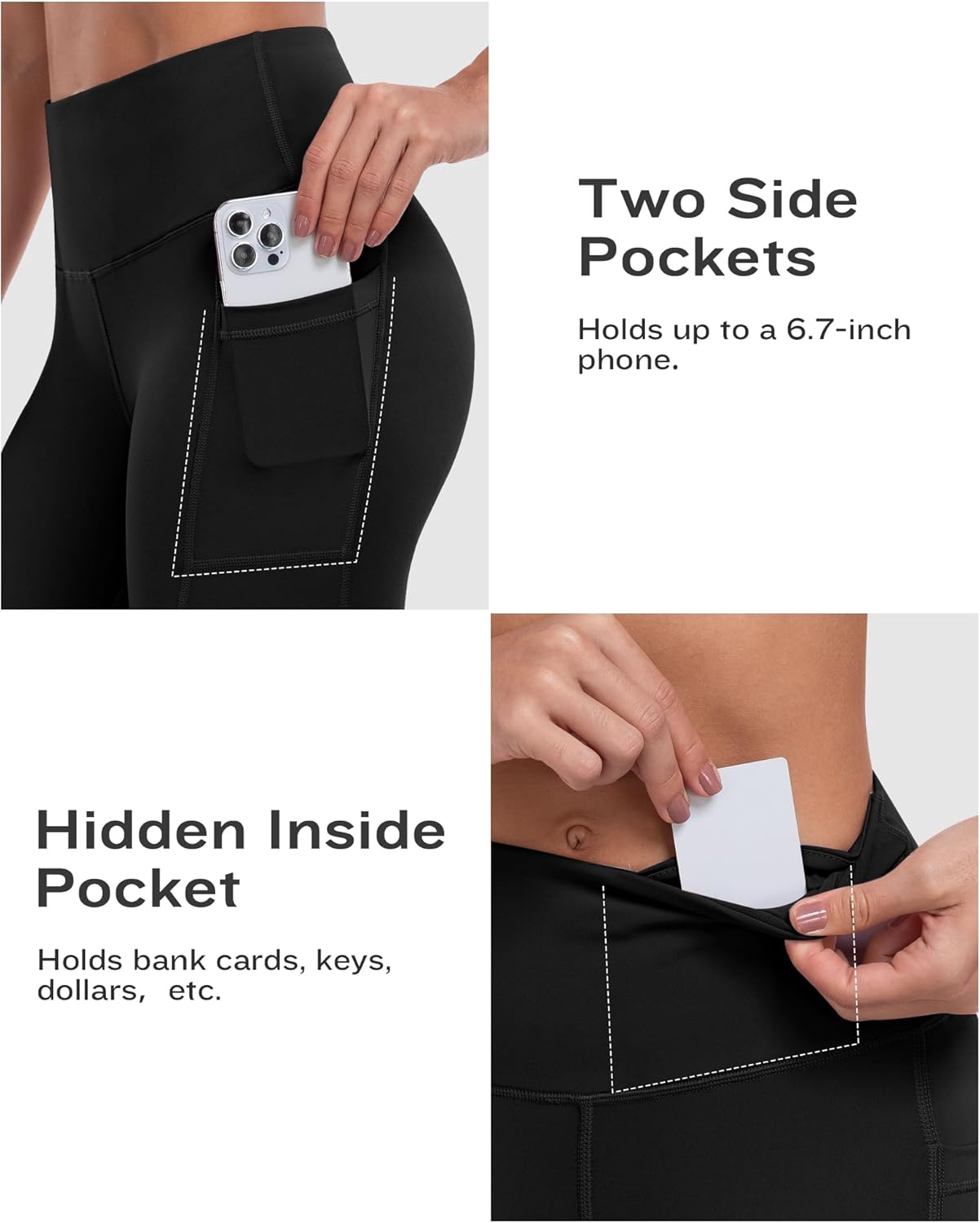 ATHVOTAR Biker Shorts Women with Pockets - 3"/5"/8" High Waisted Workout Spandex Tummy Control Gym Running Yoga Shorts - Image 3