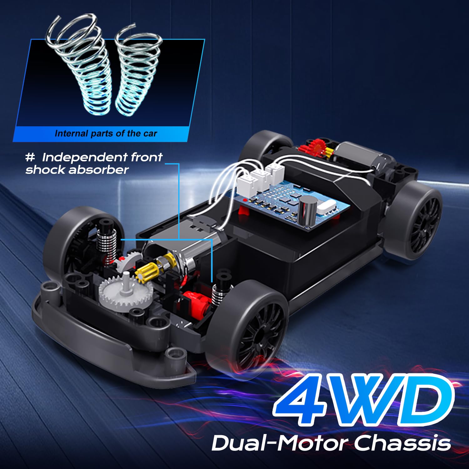 Macchina Telecomandata RC Drift Car, 1:24 20KM/H 4WD Macchine Telecomandate per Bambini Adulti, Radiocomandata Auto con Luci