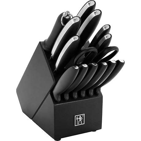 15-Piece Stainless Steel Knife Block Set - Razor-Sharp German Steel Engineered To Perfection