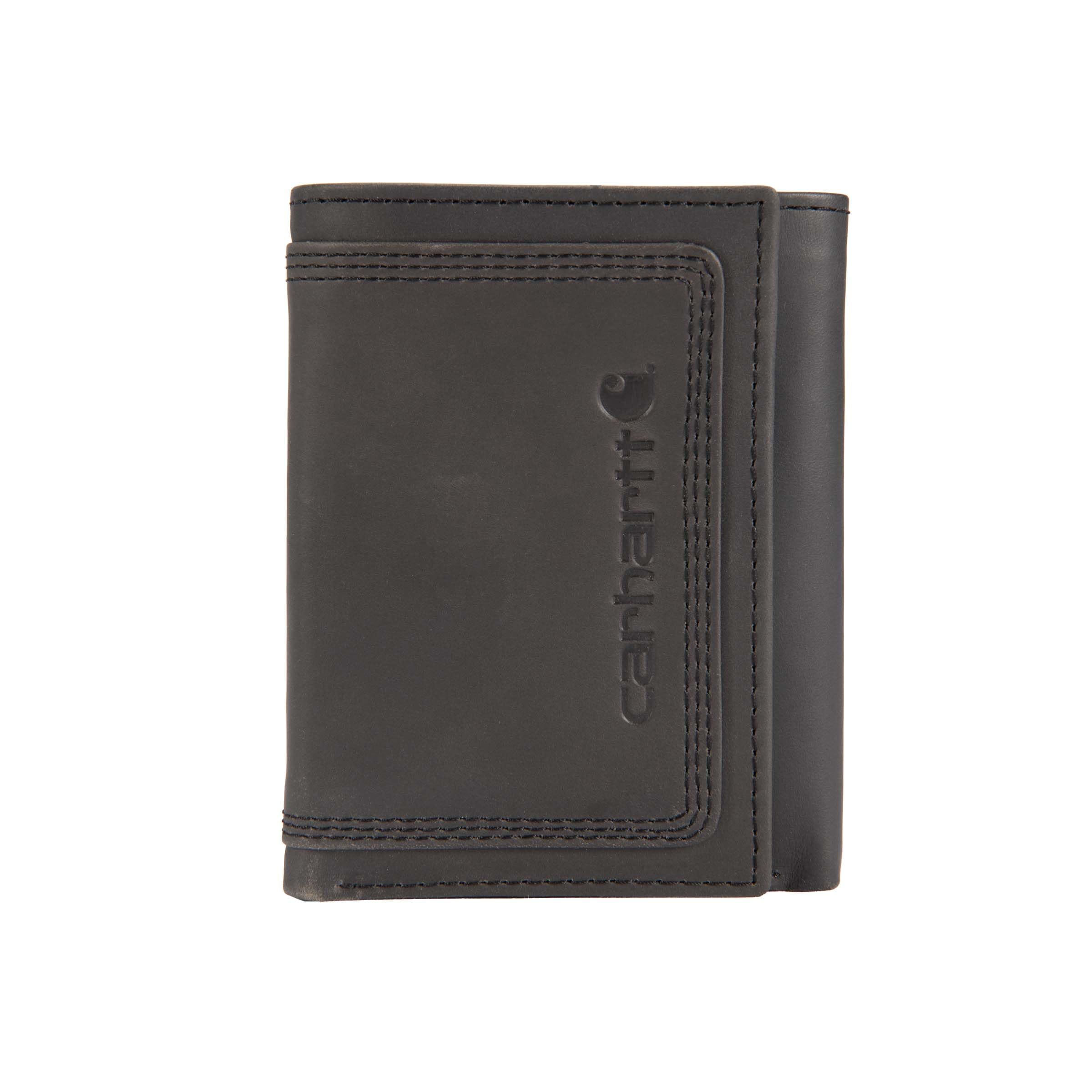 Carhartt Men’s Leather Triple Stitch Wallet, Durable Full-Grain Leather Bifold, Trifold & Rodeo Styles, Gifts for Men