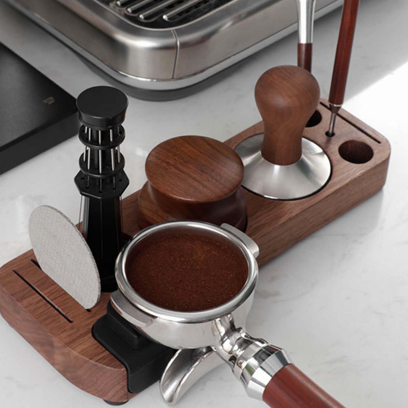 Alouweekuky Tamper Station 51-58mm Universelle Café Tamper Fabriqué En ABS De Barista Accessoires Convient à Porte Filtres, Espresso Tamper, Tasseur Café