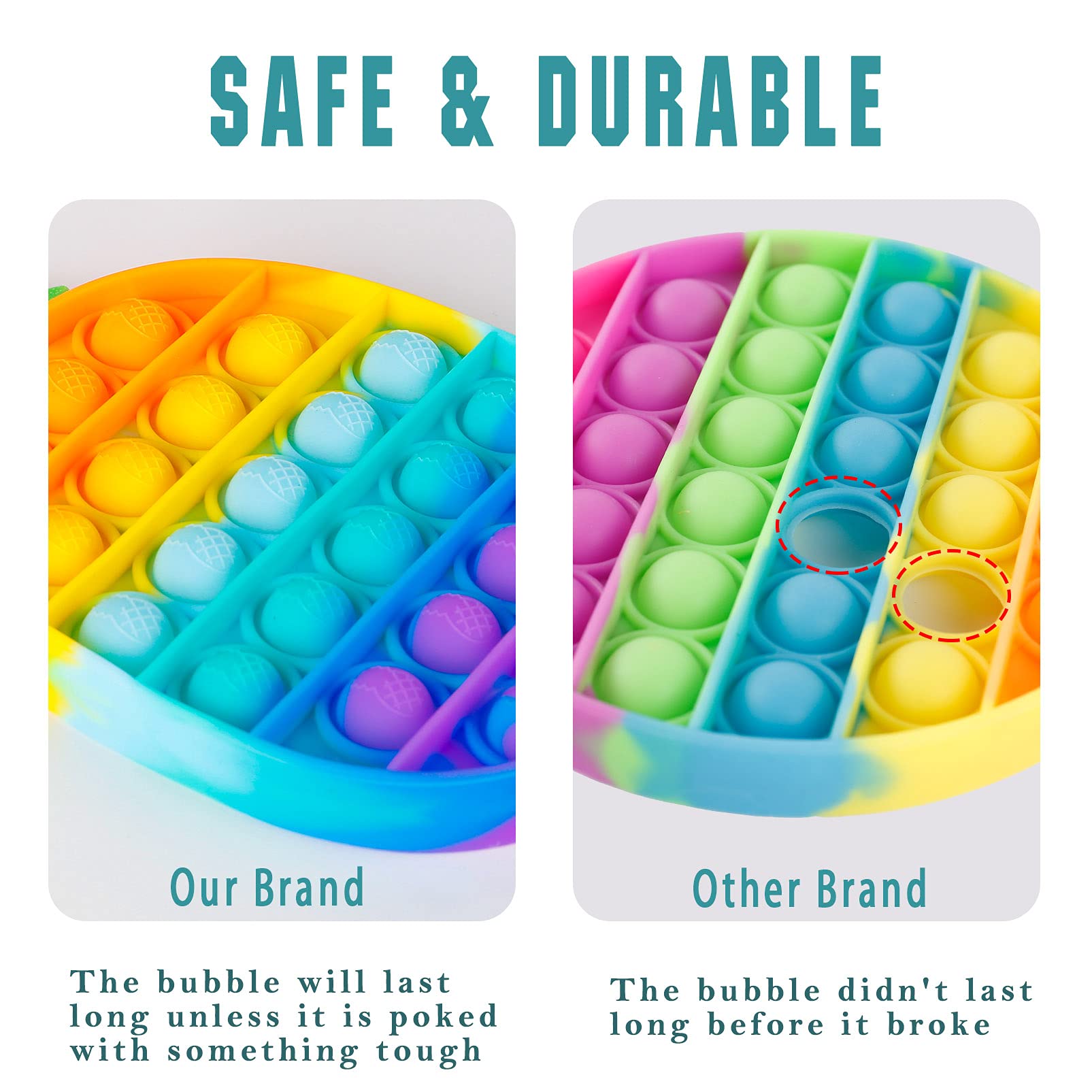 Tablero De Multiplicación Sensorial 2 En 1 – Silicona Con Pop Bubbles – Aprende Matemáticas Jugando Y Alivia El Estrés – Regalo Arcoíris