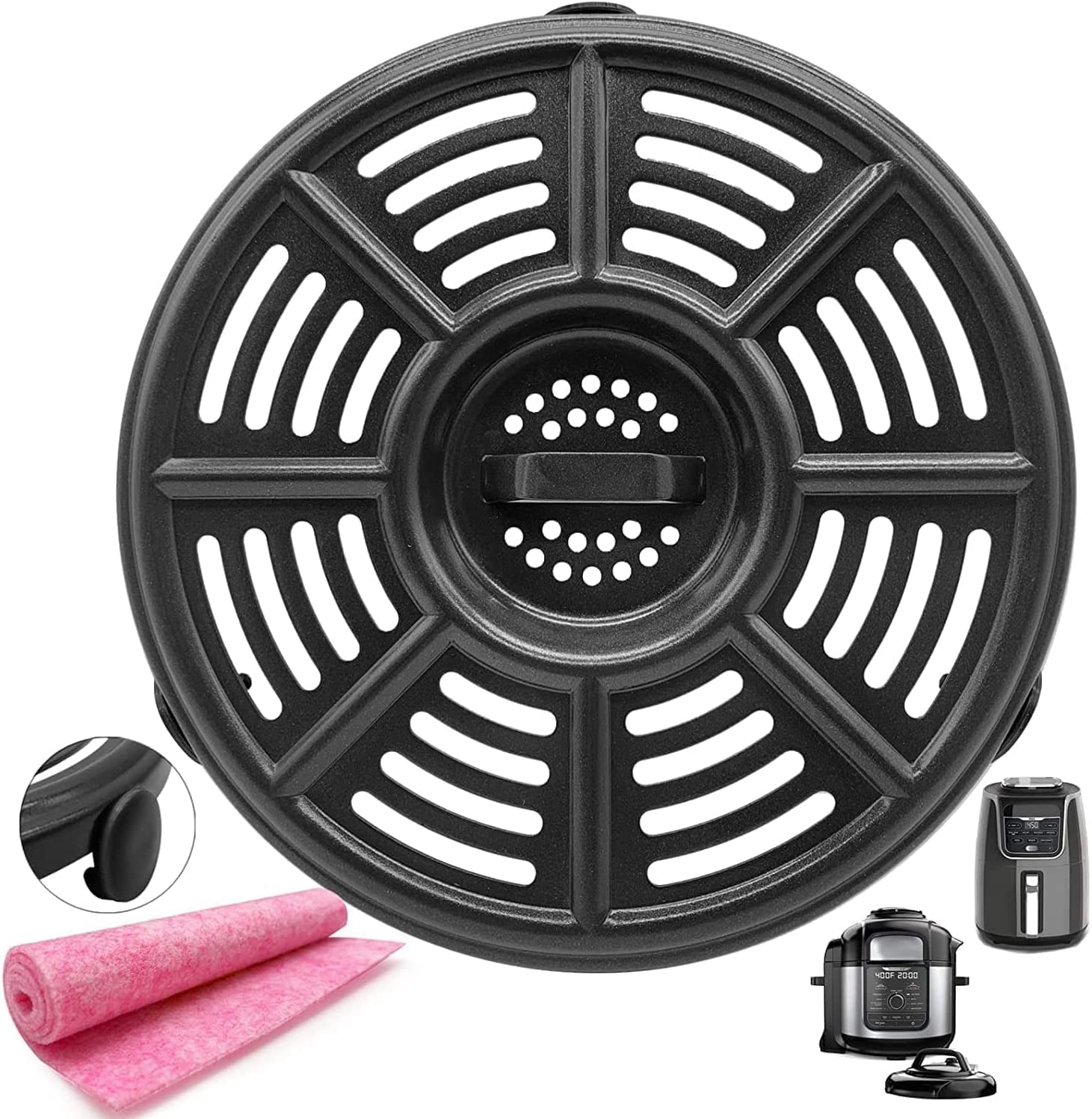 Goodtechnical Air Fryer Crisper Plate For Ninja AF100 to AF150 and Ninja Pressure, Air Fryer Grill Pan Plate for Ninja AF101 AF161 AF150,Air fryer Accessories,Non-Stick Coating,Dishwasher Safe