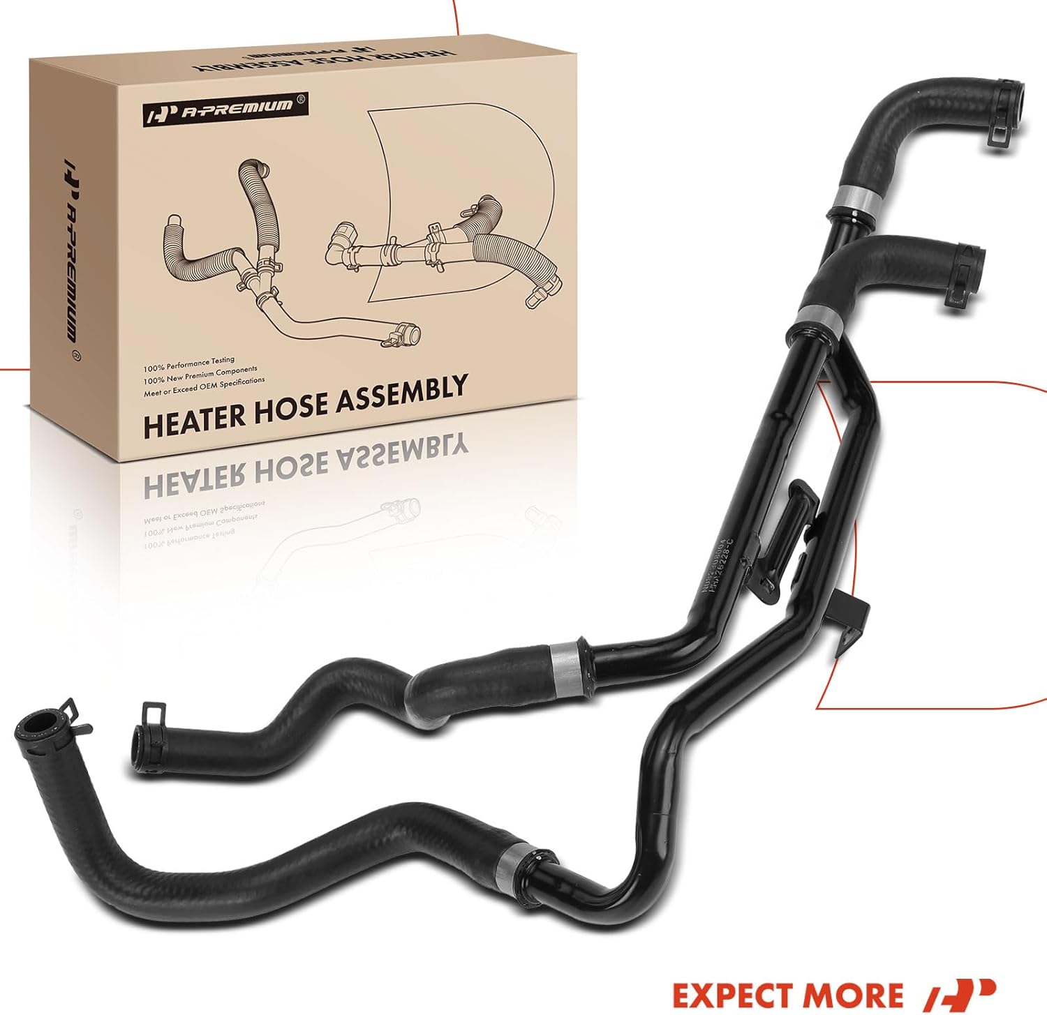 A-Premium HVAC Heater Hose Pipe Line Assembly Compatible with Ford Taurus 2001-2002 3.0L & Mercury Sable 2001-2002 3.0L, DOHC