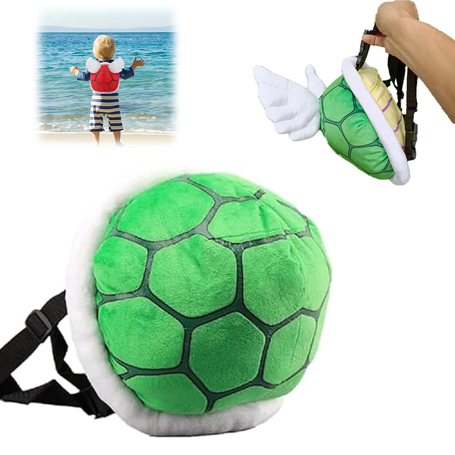 GRLEP2024 New Turtle Backpack - Turtle Shell Backpack, Turtle Shell Backpack Adult, Cosplay Clothing Accessories Props Soft Plush Cartoon Toy 11.4 Inches (Green-A)