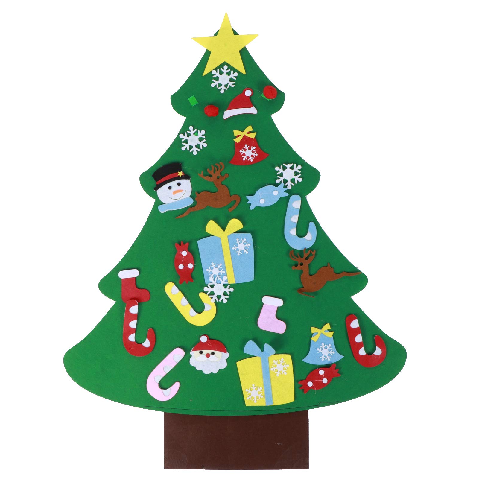 DIY Felt Christmas Tree Set W Hanging Decoration New Year Xmas Christmas Decoration Selected Wood These Pend Are Designed for Durability Ensu That They Can Felt