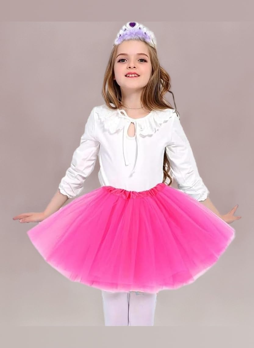 Tutu Skirts for Girls Layered Tulle Ballet Skirt Puffy Princess Fairy Dress for Daily Dance Christmas Halloween New Year Birthday Theme Party Costume for 2-9 Years