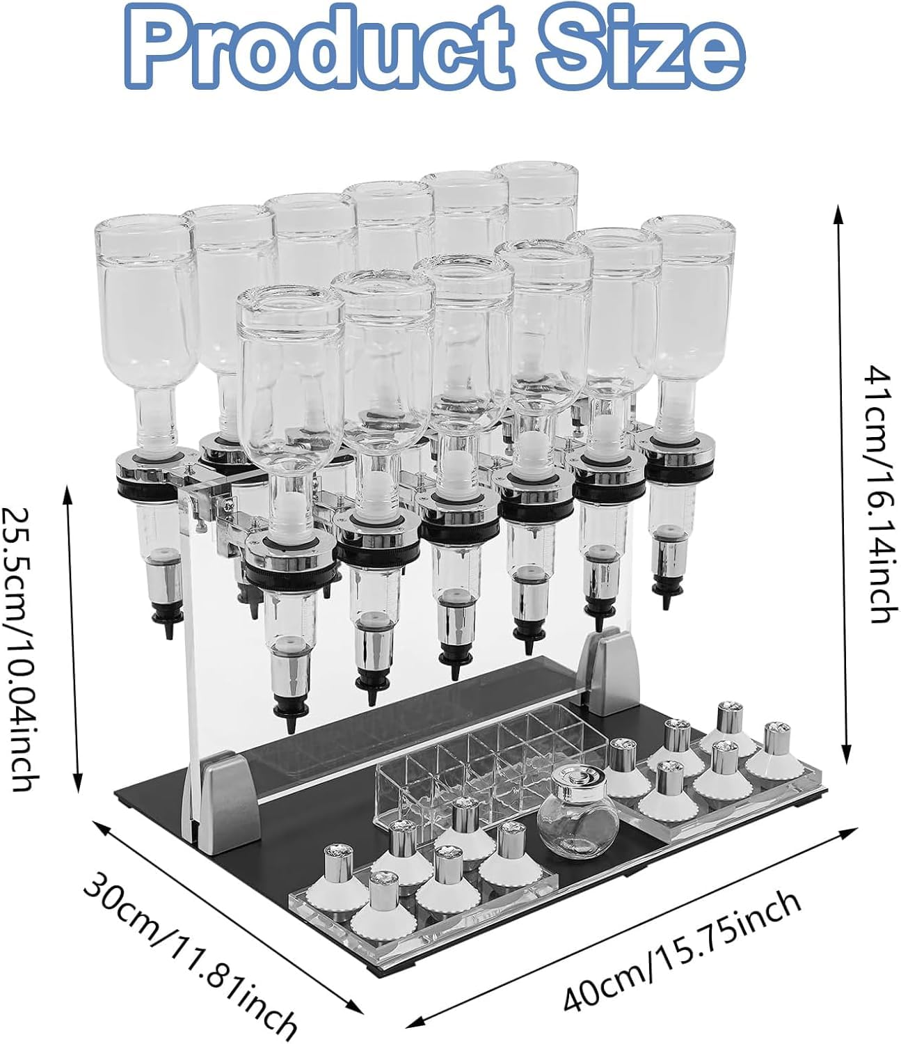 Distributore Manuale di Profumo, con 12 Flaconi, 12 Coppette per La Prova di Fragranze E Supporto per Lesposizione di Profumi, Ideale per Bar, Studi, Saloni E Negozi.