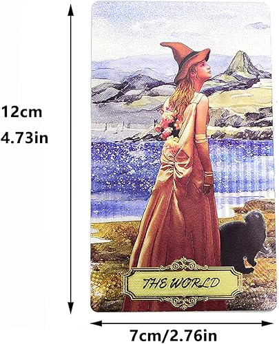 Miniatura 8 de Jayiaine Tarjetas de tarot con instrucciones (idioma español no garantizado), 78 para principiantes, PVC, impermeables, antiarrugas, lámina dorada