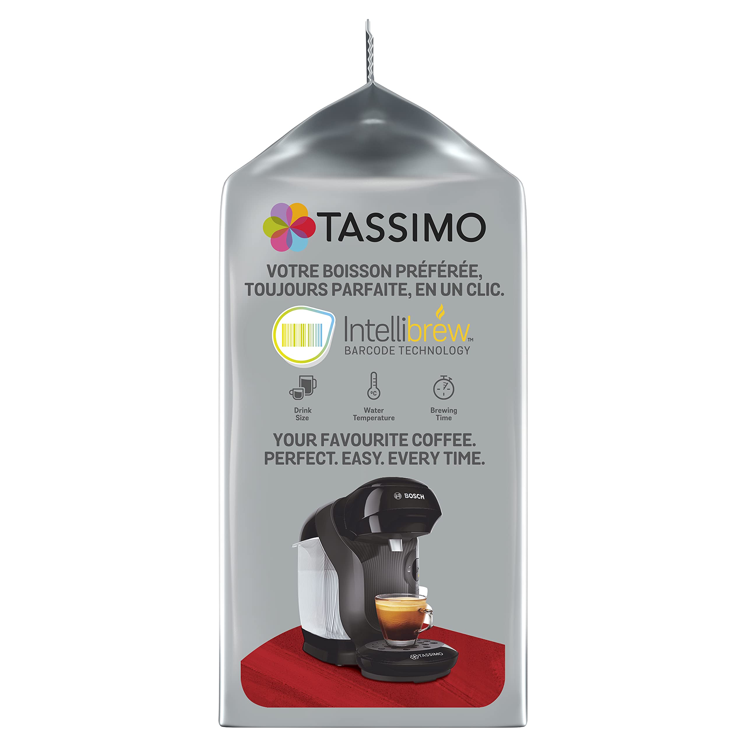 Tassimo, 105 cápsulas espresso, compatibles con máquinas TASSIMO, 105 cafés ricos y generosos, 5 paquetes de 21 cápsulas