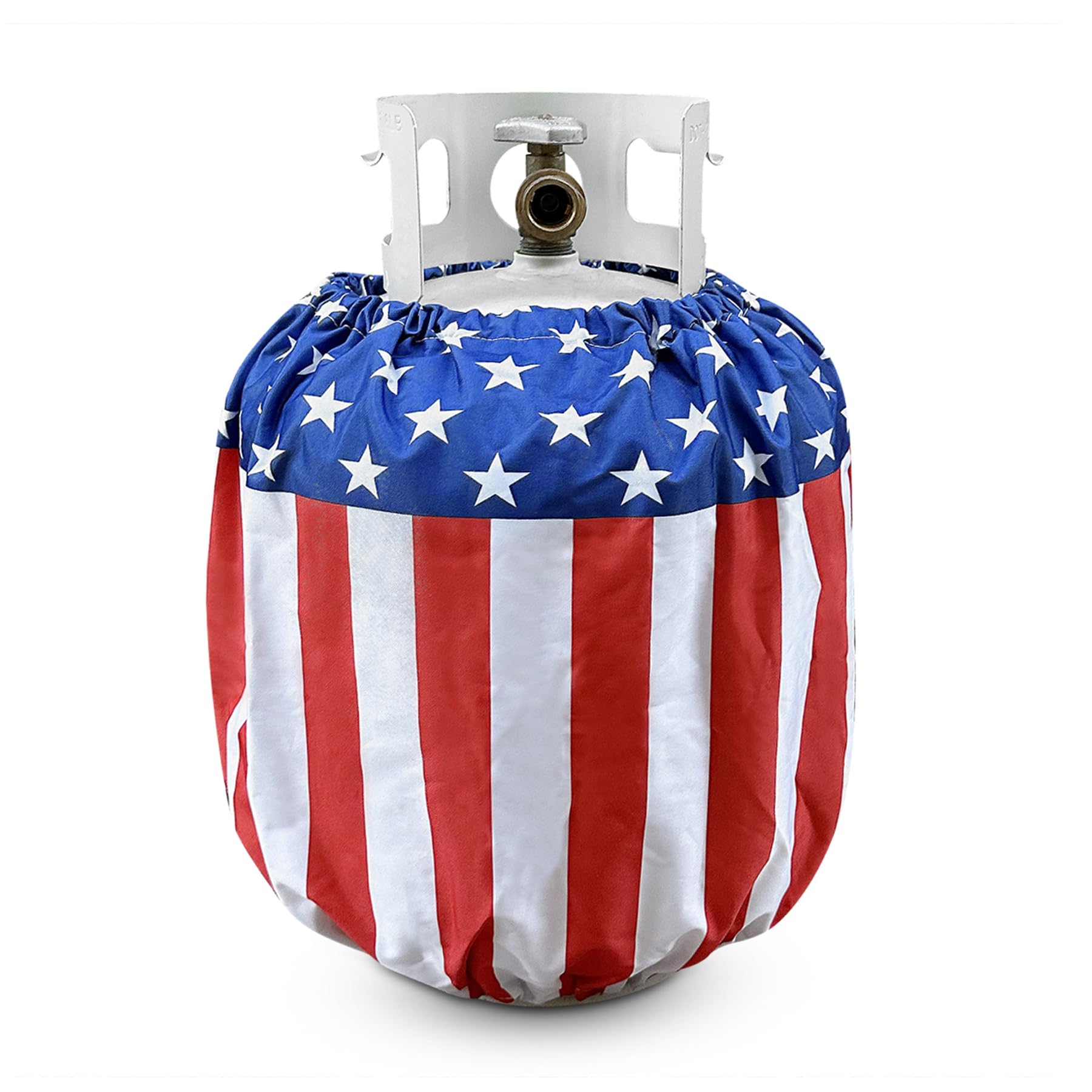USA Flag Propane Tank Cover 20 lb | Patriotic Weather Resistant Gas Cylinder | Polyester American Flag | 4th of July Decoration | Slip-On Standard Tank Cover