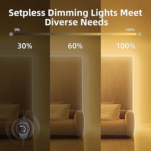 Miniatura 2 de Tira de luces LED de neón, 32.8 pies, color blanco cálido, regulable, tira de luces de neón de silicona flexible impermeable para dormitorio, sala