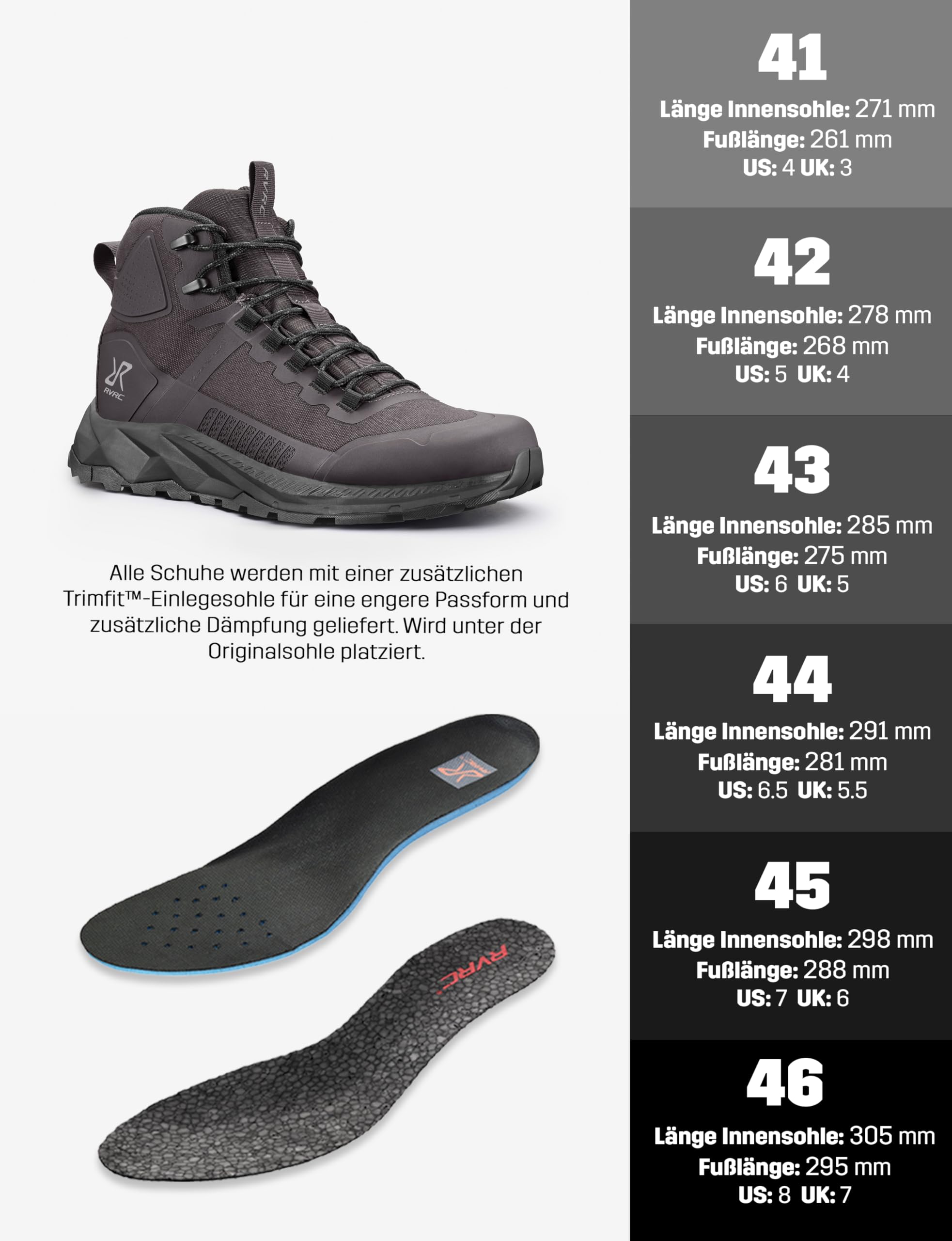 RevolutionRace Herren Phantom Trail Mid Waterproof Hiking Boots, Wasserdicht Wanderschuhe Herren für alle Outdoor-Aktivitäten