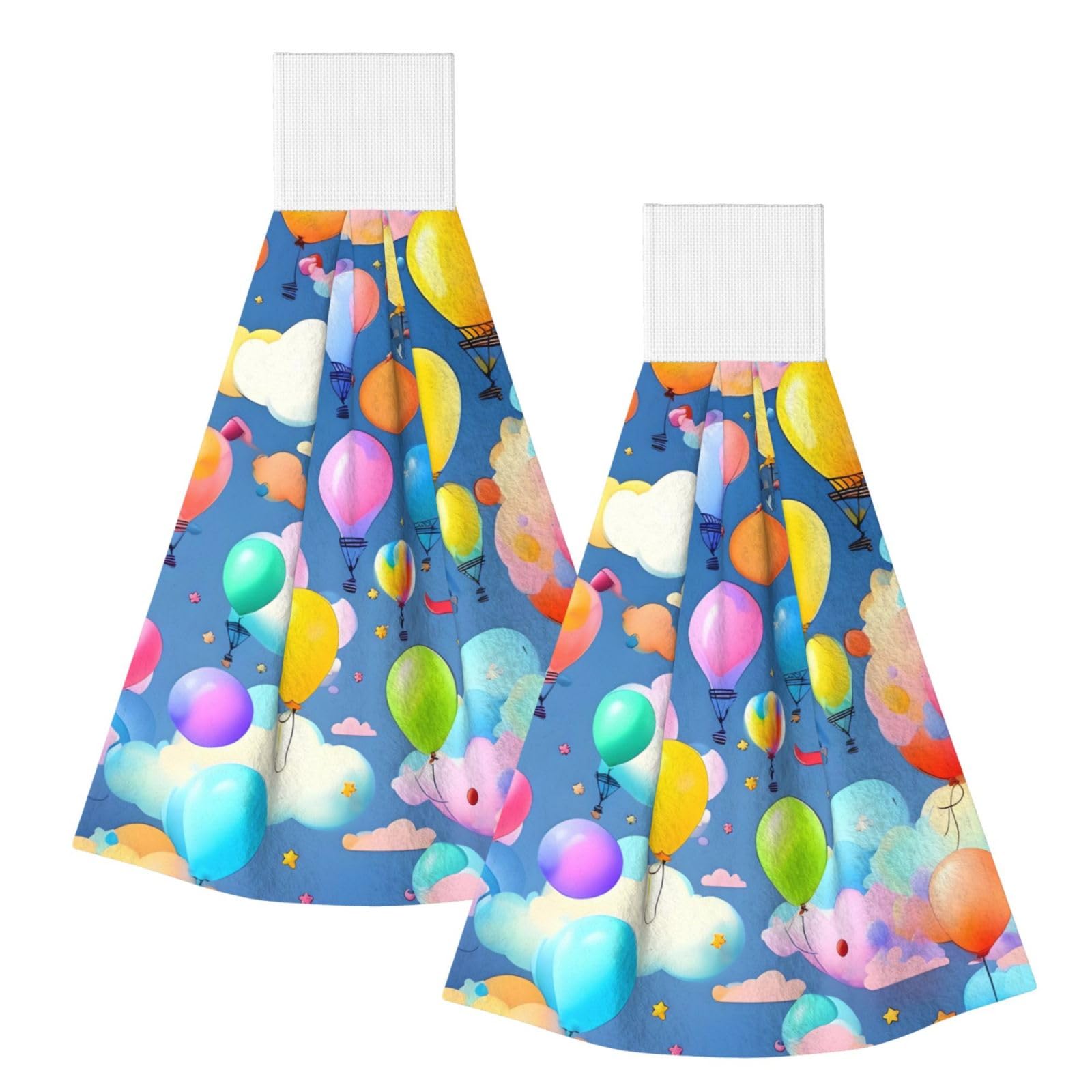 WUPngg Colorful Balloons Bathroom Tie Towels/Dish Cloth,Kitchen Hanging Towel, Coral Fleece Dry Cleaning Hand Dishcloths One Size