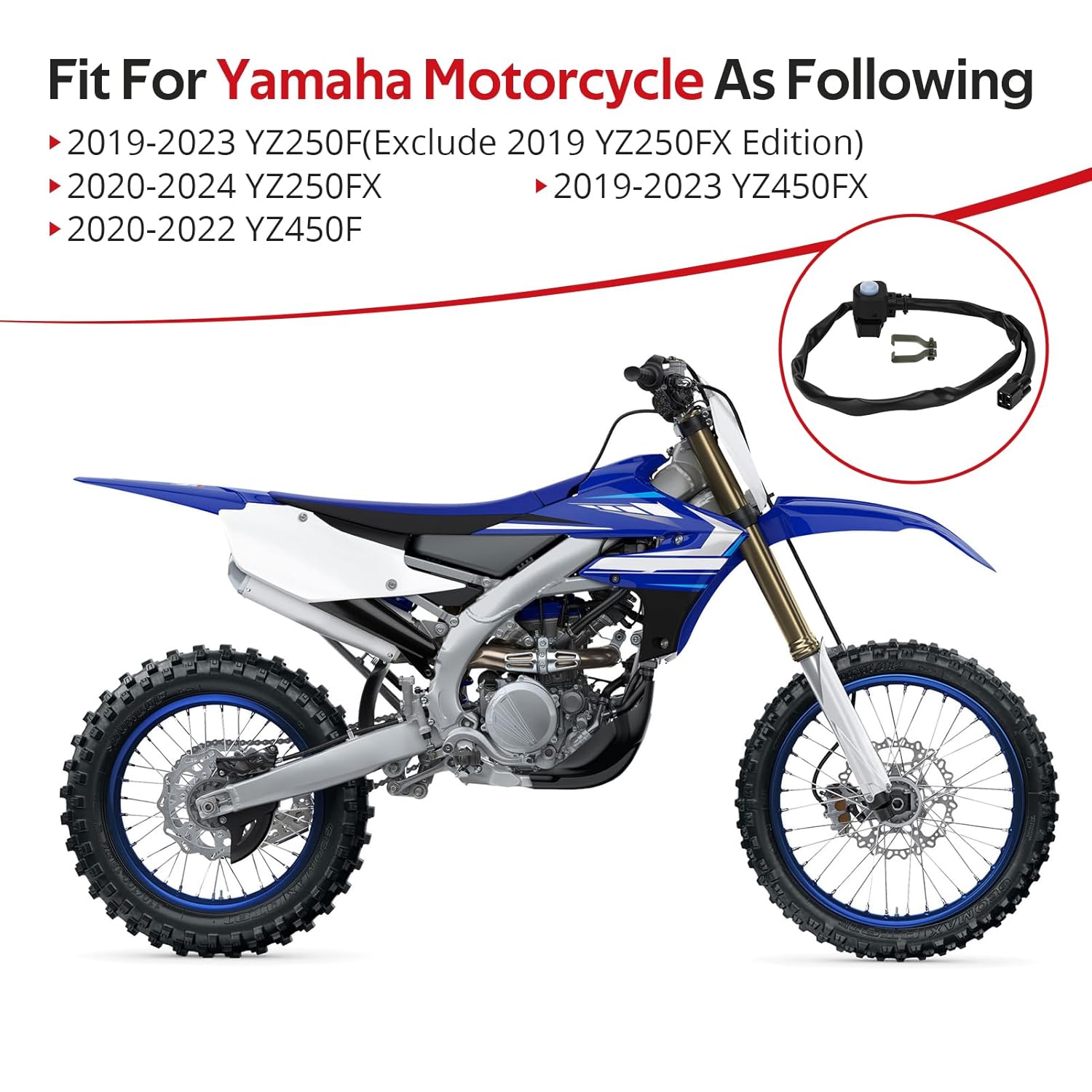 JAVIK Map Control Button Switch for Yamaha YZ250F 2019-2023 YZ250FX 2020-2024 YZ450F 2020-2022 YZ450FX 2019-2023 O.E.M# B7B-83976-10-00